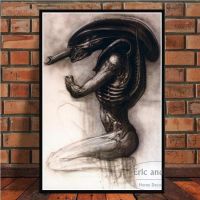 ✙∏ Hr Giger Li Ii ภาพโปสเตอร์ บนผ้าใบ ลายเอเลี่ยน สไตล์วินเทจ สําหรับตกแต่งผนังบ้าน