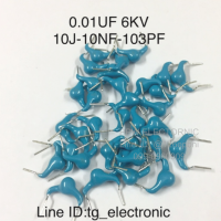 20ชิ้น 0.01UF 6KV 6000V 10J-10NF-103PF ขาห่าง 10mm. ค่าความผิดพลาด+-5% คาปาซิเตอร์ เซรามิก ตัวเก็บประจุ High Voltages Ceramic Capacitor ของแท้ ใหม่ คุณภาพเต็ม100%