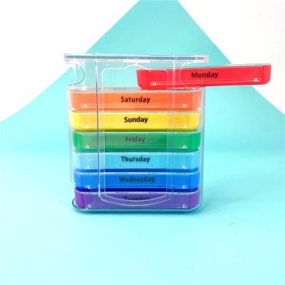 【CW】✓  Weekly 7 Days Pill 28 Compartments Organizer Plastic Medicine Storage Dispenser Cutter Drug Cases for