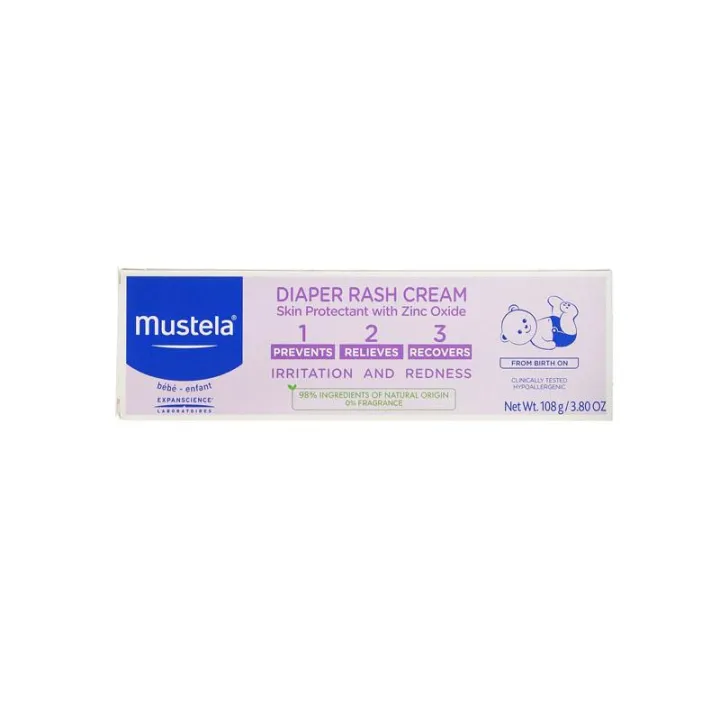 Mustela Diaper Rash Cream 1 2 3, Prevents and Protects, with Natural