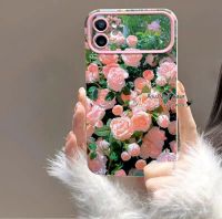 เคส RouJiang สำหรับ iPhone 15 14 13 12 11 Pro Max X XR Xs Max 8 7 6S Plus SE 2020 Ins เคสโทรศัพท์กุหลาบฟองดอกไม้ที่ละเอียดอ่อน