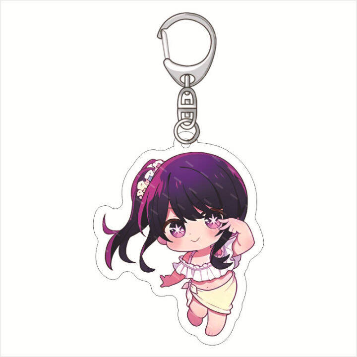 oshi-no-ko-keychain-anime-keyring-acrylic-cute-bag-pendant-swimsuits-hoshino-ruby-aquamarine-arima-kana-gift