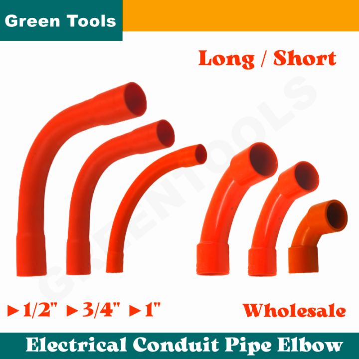 PVC Conduit Elbow Short / Long 1/2" 3/4" 1" Orange Electrical Conduit Elbows Lazada PH