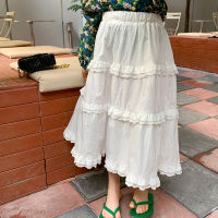 Spring girls fashion lacework patchwork skirts all-match casual cotton skirt