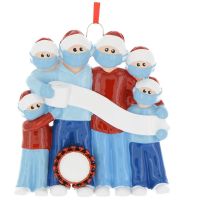 Personalized Christmas Tree Decorations Survival Family 2020-Family Isolation Gift Figurines with Masks