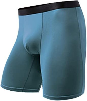 Soluo Mens Ice Silk Underwear Trunks Bulge Enhancing Pouch Boxer Briefs Comfortable Soft Breathable Short Leg Underpants