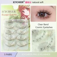 5 Pairs Lower Eyelashes Pack Under Eye Lashes Soft Lower Eyelashes Handmade Clear Band Bottom Lashes Soft