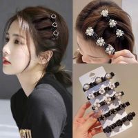 ✕✁ Fashion Geometric Pearl Rhinestone Hairpins Colorful Crystal Flowers Hair Clip for Women Girls Bangs Butterflies Hair Pin Gifts