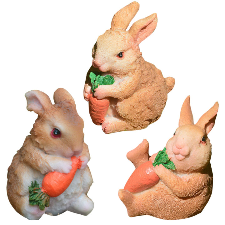 3pcs-garden-รูปแกะสลักกระต่าย-เรซิ่นน่ารัก-miniature-bunnies-figurines-ฤดูใบไม้ผลิอีสเตอร์-bunnies-รูปปั้นโต๊ะเครื่องประดับรูปกระต่ายสำหรับ-garden