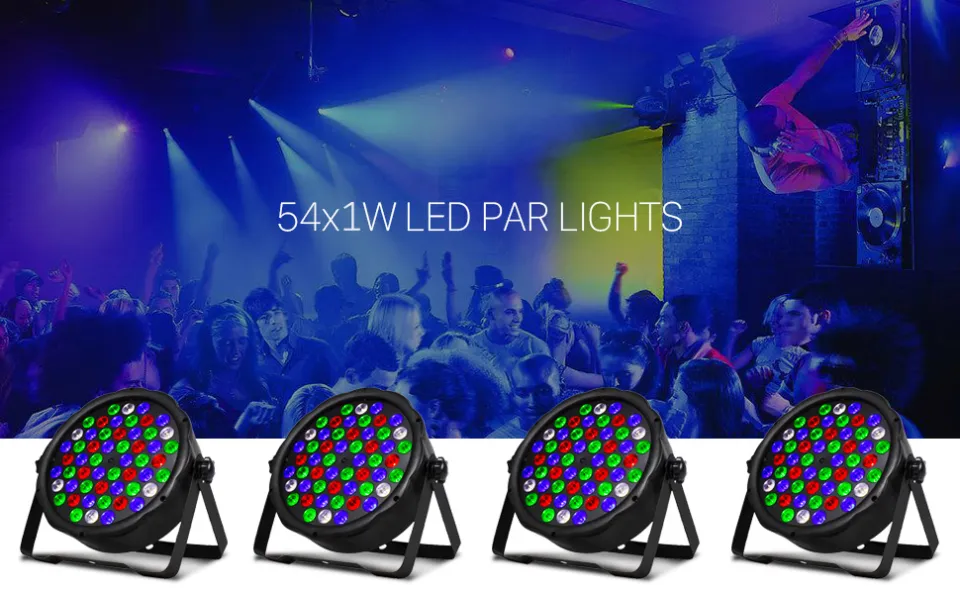 LED Par Light, 12 LED Stage Light with RGBW Color, DMX, Strobe and Sound  Active Mode