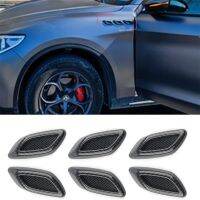 、‘】【； 6Pcs Car Fender Intake Trim Universal Auto Air Flow Bumper Side Vent Decal Scoop Hood Spolier Door Carbon Fiber ABS Sticker