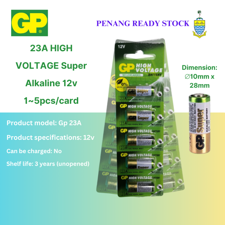Gp 23A Original High Voltage Super Alkaline Battery 12v MN21 A23 V23GA ...