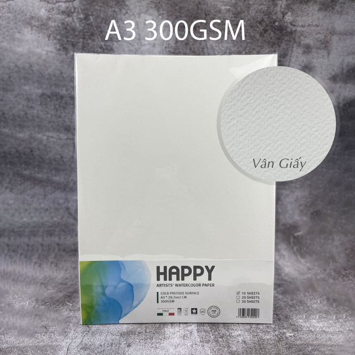 Giấy Vẽ Màu Nước Happy Khổ A3 Chuyên Dụng | Lazada.Vn