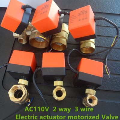 【hot】❀  AC110V 2 way 3 wire Electric actuator motorized brass ball valve with two control and one contro NO