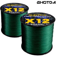 Ghotda ใหม่12เส้น Senar Pancing PE สายเบ็ดตกปลาแบบเกลียว300M100M Multifilament สายเบ็ดตกปลาสุดขีด11.3-54.5KG