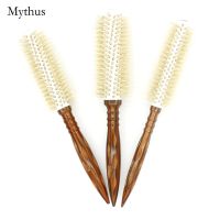 Mythus 3 Size Salon Hair Curls Brush Antistatic Wooden Hair Round Brush For Hairdressing Nylon And Bamboo Fibre Barber Brushes