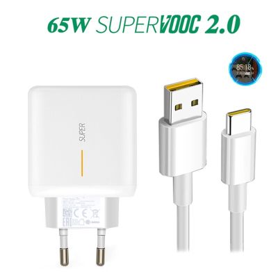 65W Supervooc 2.0 Fast Charger 1M Type-C Cable For OPPO Find X2 Pro Reno 5 5G 3 4 Pro Ace 2 X20 Realme X50 Pro RX17 Superdart