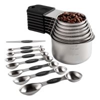 Magnetic Measuring Cups and Spoons Set Including 7 Measuring Cup 7 Measuring Spoons with 1 Leveler for Dry and Liquid