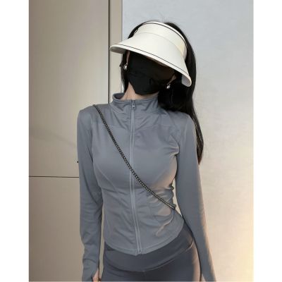 Sunscreen clothing womens new thin ice silk anti-UV yoga clothing breathable quick-drying long-sleeved sports jacket
