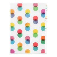 MIDORI 3 Pockets Clear Folder  Dots / แฟ้ม 3 ช่อง ขนาด A4 ลายน้องจุด แบรนด์ MIDORI จากประเทศญี่ปุ่น (D35308006)