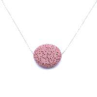 Hit Colorful 2cm Flat Round Stone Diffuser Necklace Collar Jewelry for