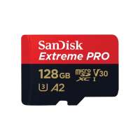 เม็มโมรี่การ์ด% 128 GB MICRO SD CARD (ไมโครเอสดีการ์ด) SANDISK EXTREME PRO MICROSDXC UHS-I CARD (SDSQXCD-128G-GN6MA)%