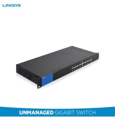 LINKSYS LGS124 24-Port Unmanaged Gigabit Switch เน็ตเวิร์คสวิตช์สำหรับธุรกิจ รับประกันตลอดอายุการใช้งาน LGS124-AP