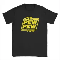 Pew Pew Pew Wars Funny T Shirt Geek Scifi Space Star Noises Science Tees For Men Clothes