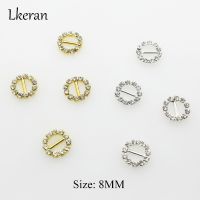 New 12mm (Inner Bar 8mm) 10Pcs/Lot Round Crystal Rhinestone Buckle Invitation Ribbon Slider For Wedding Silver Accessories Belts