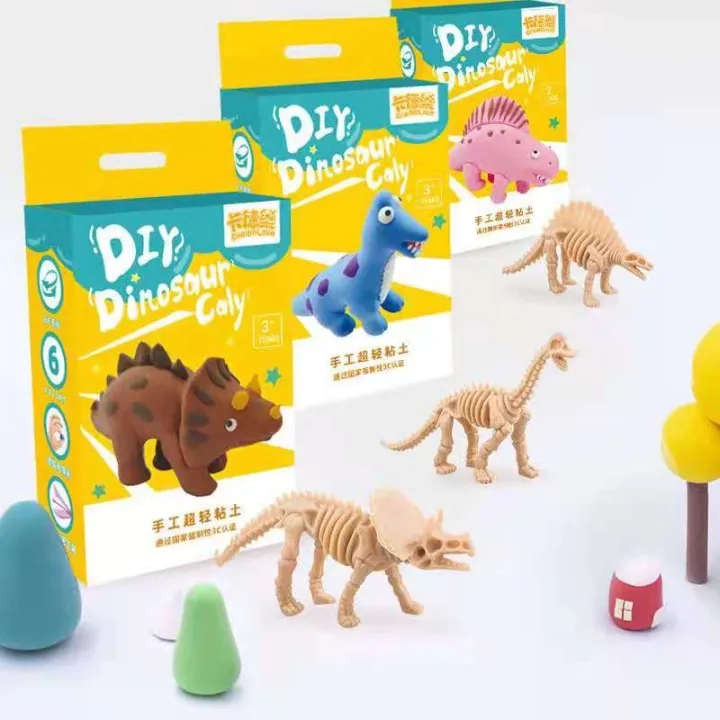 Ready Stock DIY Clay Toys Dinosaur Clay Sculpting Kit Educational Toys ...