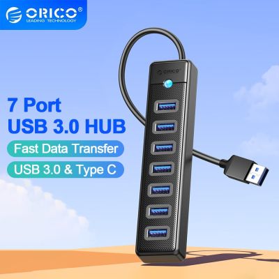 ORICO 5Gbps USB 3.0ฮับ Type C 7ตัวแยกมินิความเร็วสูงอะแดปเตอร์ OTG สำหรับโต๊ะคอมพิวเตอร์อุปกรณ์คอมพิวเตอร์ HUAWEI Xiaomi Feona