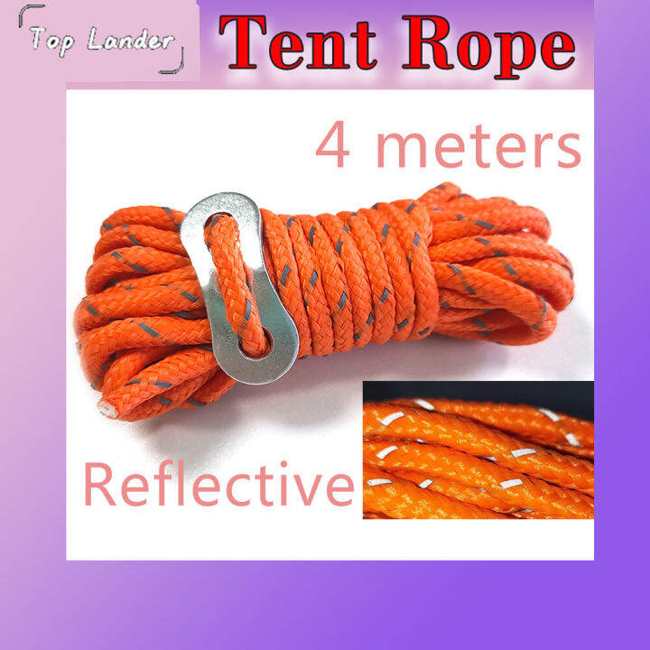 [Top Lander] 1 pc 4m Camping Rope Reflective Wind Rope Tent Guyline