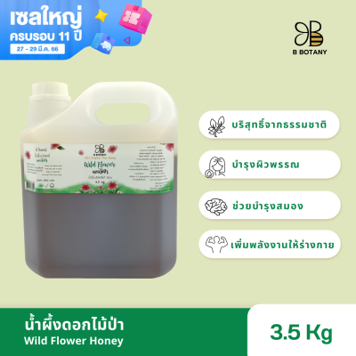 น้ำผึ้งดอกไม้ป่า 3.5 Kg ตรา B BOTANY น้ำผึ้งแท้ 100% น้ำผึ้งเดือน 5 บริสุทธิ์ น้ำผึ้งแกลลอน