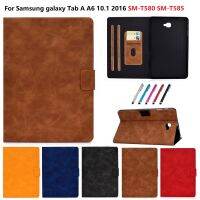 【Aishang electronic】เคส SM-T585 SM-T580สำหรับ Samsung Galaxy Tab A T580 10.1 2016 T585เคสหนัง PU สำหรับแท็บ Samsung 6 10.1เคสปากกา