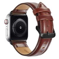 สายหนังแท้สำหรับสายนาฬิกาข้อมือ,42มม. 44มม. IWatch 1/2/3/4/5 38มม. 40มม. สายข้อมือสำหรับเปลี่ยน