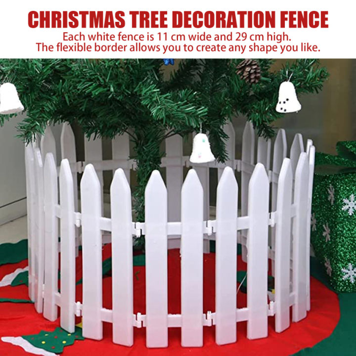 รั้วต้นไม้คริสต์มาส20ชิ้น-รั้วต้นไม้พลาสติกสีขาวตกแต่งบ้านสวนงานแต่งงานรั้วสวนขนาดเล็กรั้วสนามหญ้า