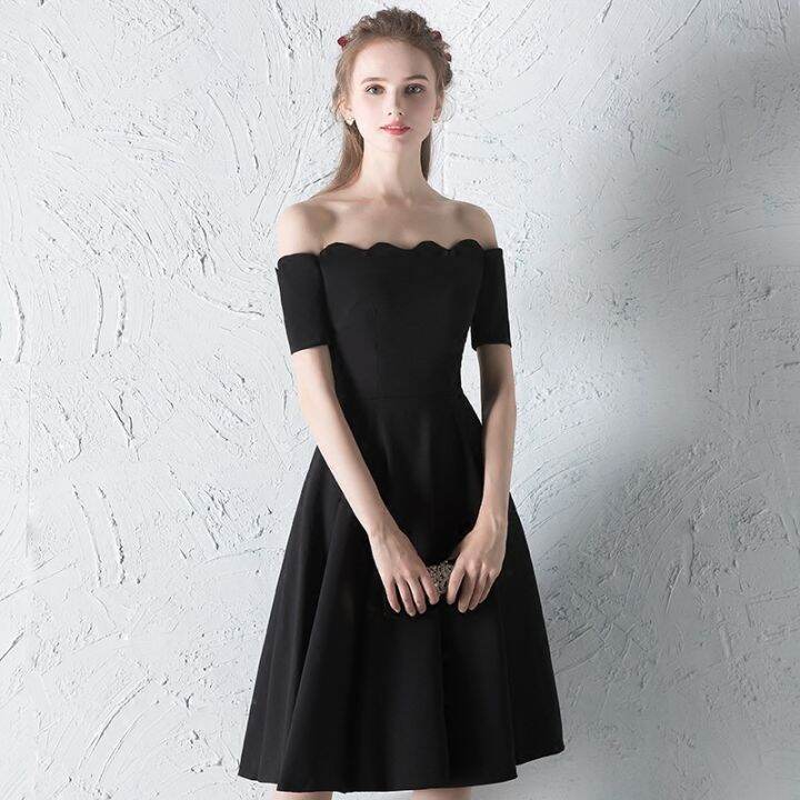 dress-small-black-dress-2022-new-party-elegant-sexy-shoulder-black-short-socialite-evening-dress-women