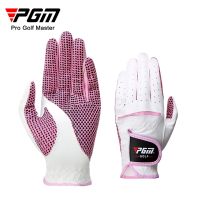 ❀┋◐ PGM Golf Gloves Anti-slip Real Leather Protective Finger Training Breathable Ladies Sport Wear 1 Pair Right Left Hand ST007