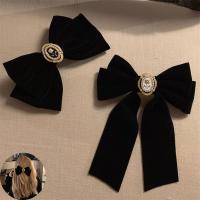 New Black Velvet Bow Hair Pins Elegant Fabric Alloy Roses Hair Clips for Women Fashion ponytail Barrette Heawear Accessories Hair Accessories