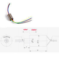 1PCS Mini Conductive Slipring ด้านนอก Dia.8mm 8CH Slip แหวนไฟฟ้าแหวนโรตารี่ Joint สำหรับ GBM4108H-120T Gimbal Motor