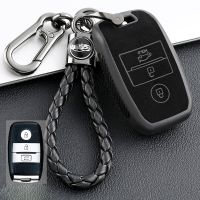 เคส Kunci Remote Mobil แบบมีปุ่ม3ปุ่ม TPU หนังสำหรับ Kia ออปติมาเครื่องประดับ Sorento Niro Soul