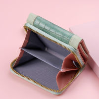 Fashion Square Plaid Womens Short Wallet Large Capacity Multi-card Zipper Bags for Women 2022 Trendy Texture 3 Fold Coin Purse