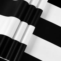 卐✙✌ Vinyl Stripe Black and White Peel Stick Wallpaper Self-Adhesive Striped Wallpaper Waterproof Papers Living Room Home Decor