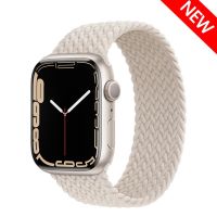 Tali untuk jam tangan Apple 44mm 40mm 45mm 41mm 49mm 38mm 42mm elastis kepang tunggal gelang iwatch Seri 7 se 3 6 8 ultra