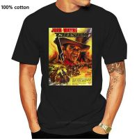 【New】TSHIRTฝ้ายใหม่ เสื้อยืด พิมพ์ลายโปสเตอร์ John Wayne Chisum สีดํา M L X Xx Ecjmmh21Oknmge81s-5xl