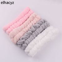 【YF】 Chic Solid Coral Fleece Soft Elastic Spa Facial Hairband Girls Wash Face Head Wear Makeup Headband 2023 Women Hair Accessories