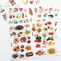 6 Sheets/Pack Delicious Fruit and Snacks DIY Paper Decorative Stickers for Journal Diary Stickers Labels