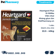 Heartgard Plus 51-100lbs - Viên nhai phòng Giun tim chó 22.5-45kg - 1 viên
