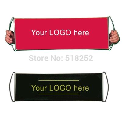 Hot Selling Custom Hand-Held Scrolling Banner Polyester Printed 24x70cm Decoration Small Any Logo Promotion