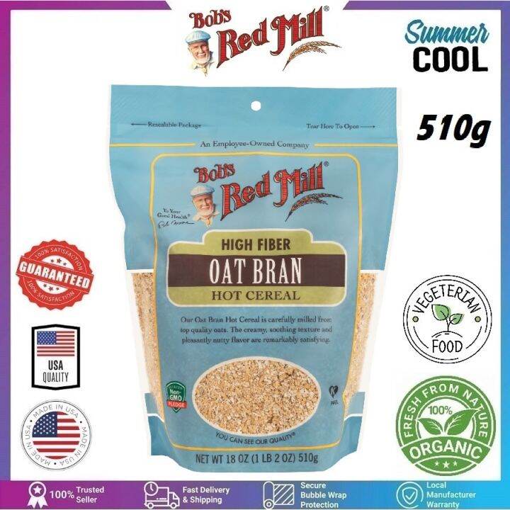(Bob's Red Mill) High Fiber Oat Bran Hot Cereal 高纤维燕麦麸麦片 Bijirin Dedak